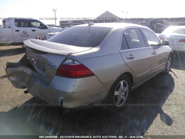 JHMCN36517C000521 - 2007 HONDA ACCORD HYBRID GOLD photo 4