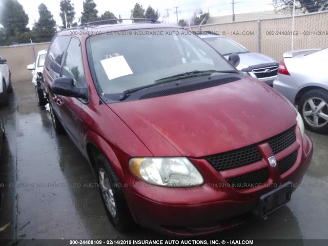 1B8GP443X2B533952 - 2002 DODGE GRAND CARAVAN SPORT MAROON photo 1