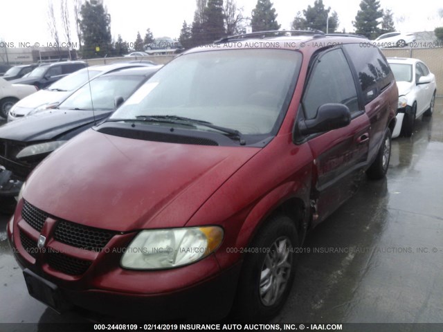 1B8GP443X2B533952 - 2002 DODGE GRAND CARAVAN SPORT MAROON photo 2