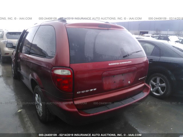 1B8GP443X2B533952 - 2002 DODGE GRAND CARAVAN SPORT MAROON photo 3