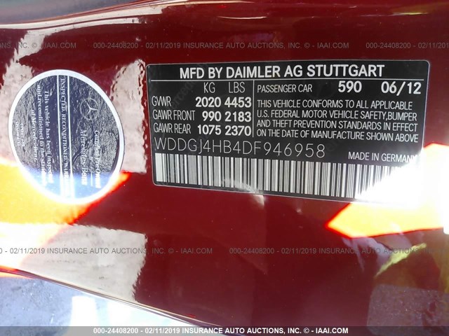 WDDGJ4HB4DF946958 - 2013 MERCEDES-BENZ C 250 RED photo 9