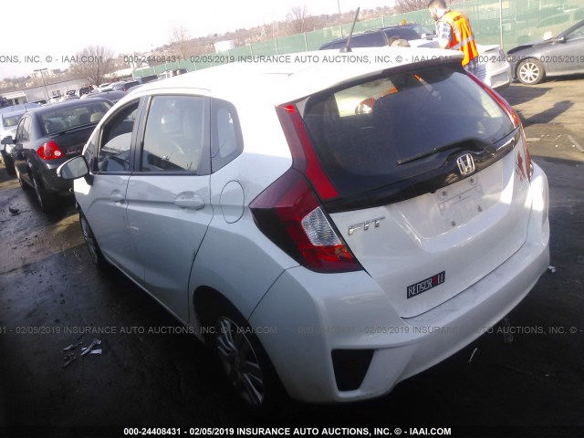 JHMGK5H59GX002187 - 2016 HONDA FIT LX WHITE photo 3