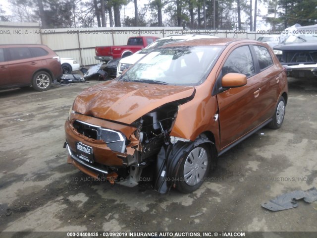 ML32A3HJ1KH003985 - 2019 MITSUBISHI MIRAGE ES ORANGE photo 2