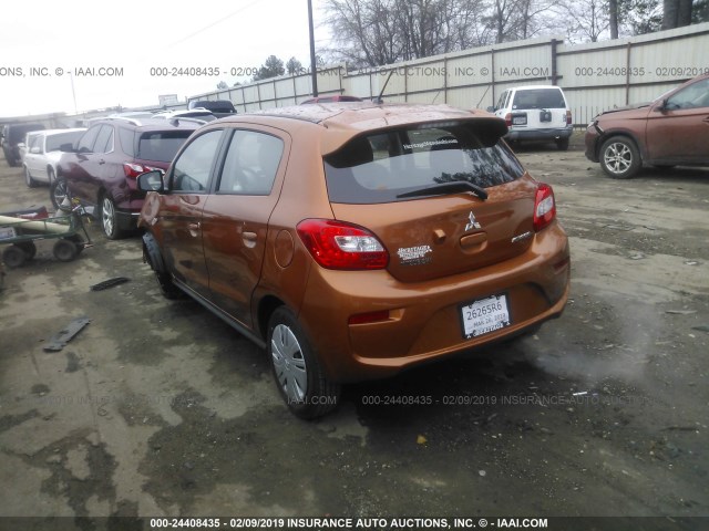 ML32A3HJ1KH003985 - 2019 MITSUBISHI MIRAGE ES ORANGE photo 3