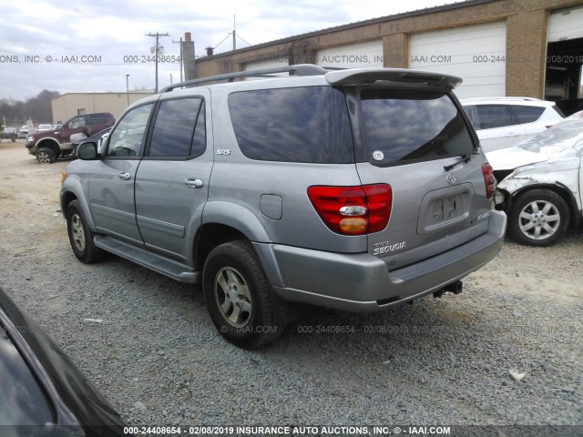 5TDBT44A73S176216 - 2003 TOYOTA SEQUOIA SR5 GRAY photo 3