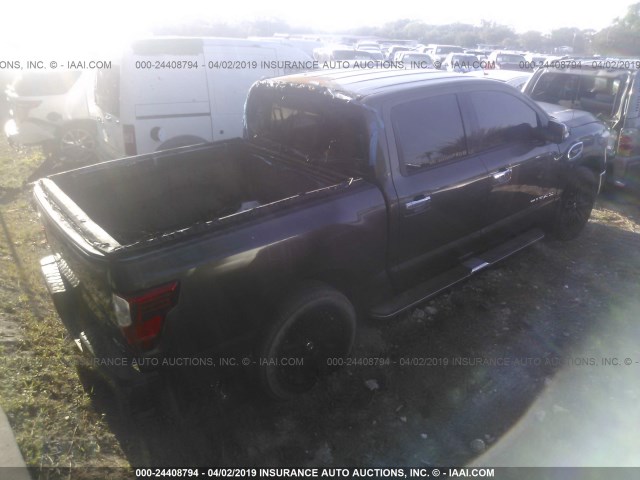 1N6AA1E65HN524907 - 2017 NISSAN TITAN SV/SL/PLATINUM RESERVE BROWN photo 4