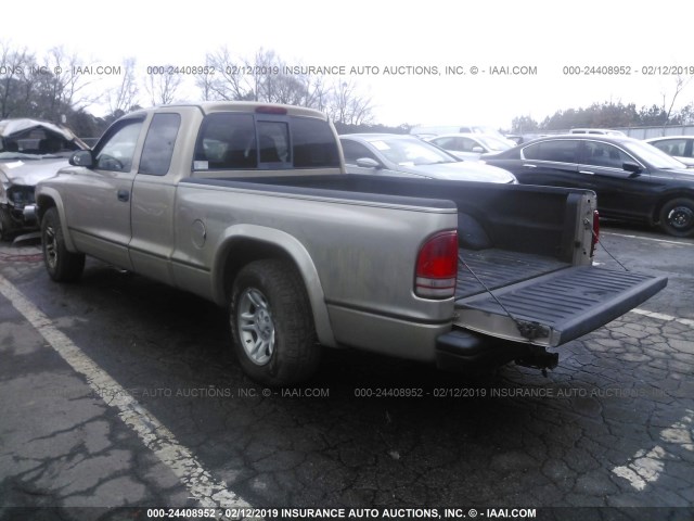 1D7GL12KX4S522385 - 2004 DODGE DAKOTA SXT TAN photo 3