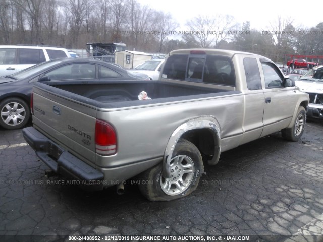 1D7GL12KX4S522385 - 2004 DODGE DAKOTA SXT TAN photo 4