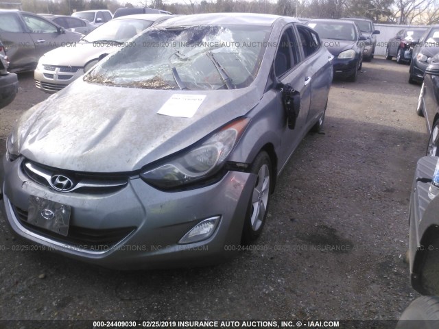 KMHDH4AE1DU575407 - 2013 HYUNDAI ELANTRA GLS/LIMITED SILVER photo 2