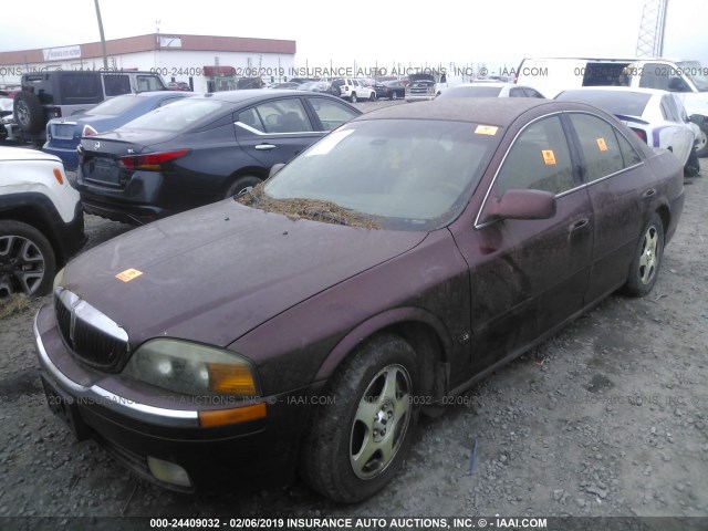 1LNHM87A01Y660770 - 2001 LINCOLN LS MAROON photo 2