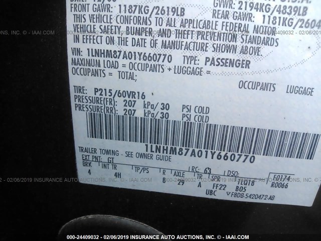 1LNHM87A01Y660770 - 2001 LINCOLN LS MAROON photo 9