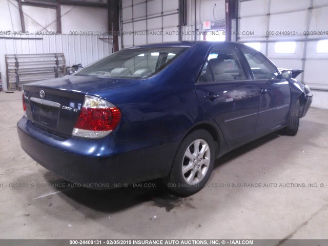 4T1BE32K45U401041 - 2005 TOYOTA CAMRY LE/XLE/SE BLUE photo 4