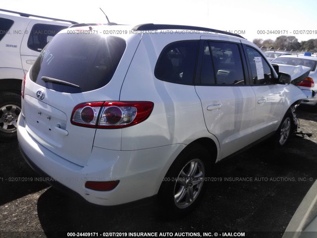 5XYZG3AB4CG096637 - 2012 HYUNDAI SANTA FE GLS WHITE photo 4