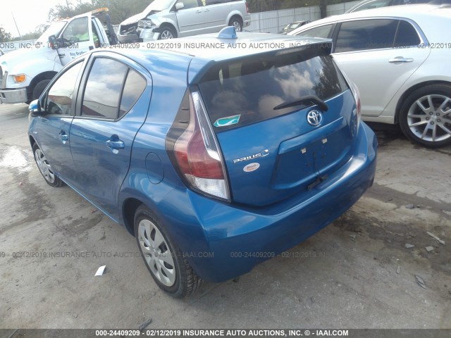 JTDKDTB38F1110710 - 2015 TOYOTA PRIUS C BLUE photo 3