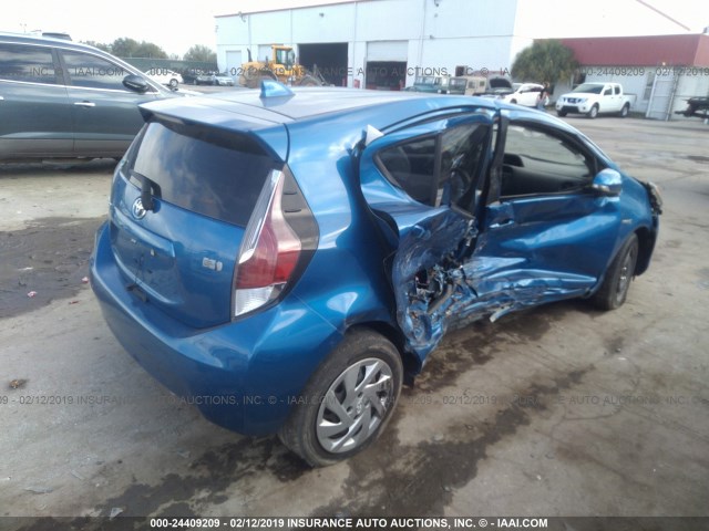 JTDKDTB38F1110710 - 2015 TOYOTA PRIUS C BLUE photo 4