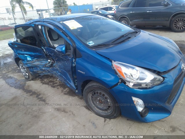 JTDKDTB38F1110710 - 2015 TOYOTA PRIUS C BLUE photo 6