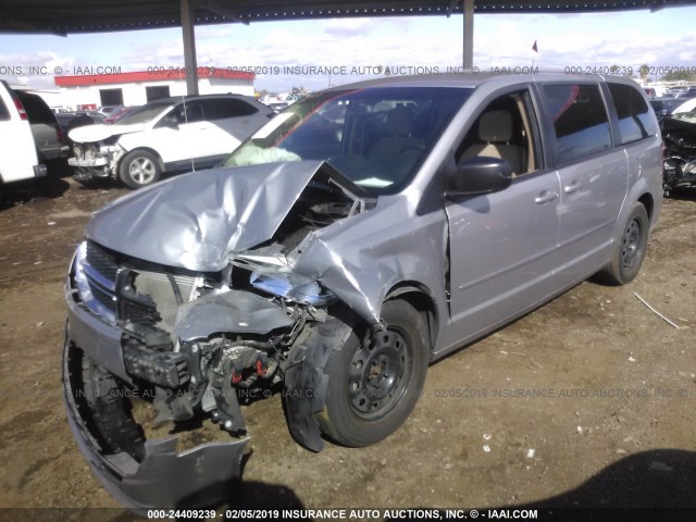 2C4RDGBG4FR591530 - 2015 DODGE GRAND CARAVAN SE SILVER photo 2