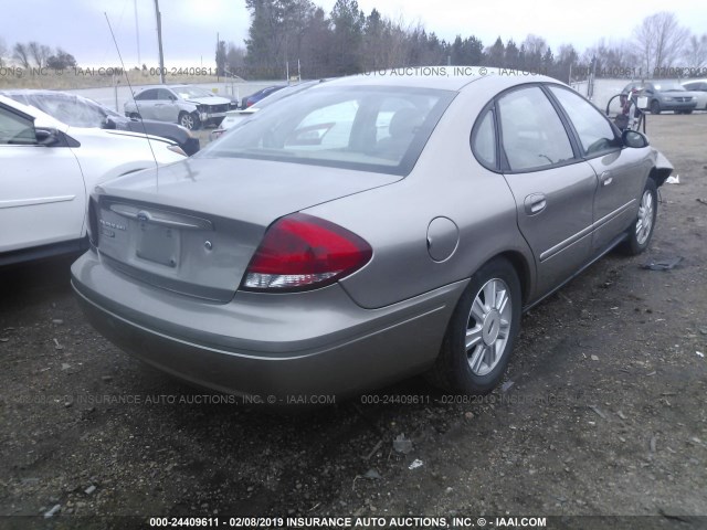 1FAFP56225A229864 - 2005 FORD TAURUS SEL BEIGE photo 4