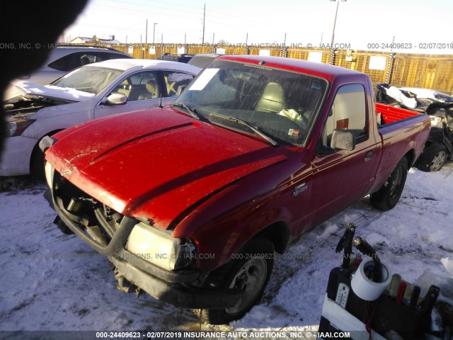 1FTYR10D43PB86056 - 2003 FORD RANGER RED photo 2