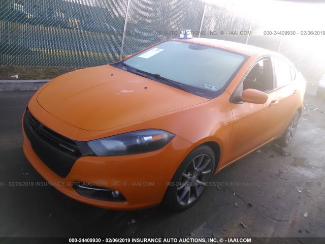 1C3CDFBBXED746768 - 2014 DODGE DART SXT ORANGE photo 2