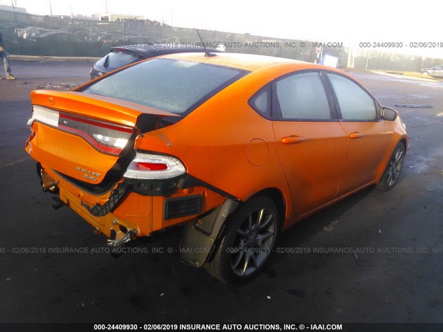 1C3CDFBBXED746768 - 2014 DODGE DART SXT ORANGE photo 4