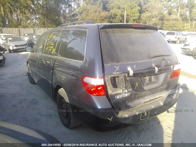 5FNRL38647B512607 - 2007 HONDA ODYSSEY EXL BLUE photo 3