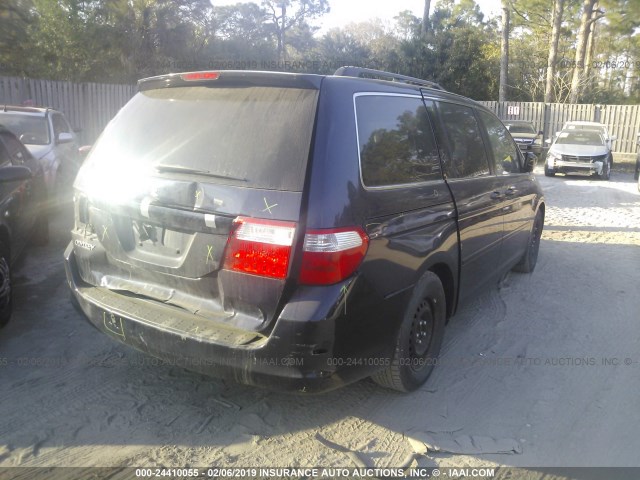 5FNRL38647B512607 - 2007 HONDA ODYSSEY EXL BLUE photo 4