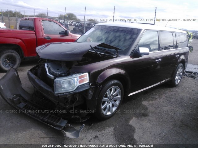 2FMGK5DC8ABB28752 - 2010 FORD FLEX LIMITED MAROON photo 2