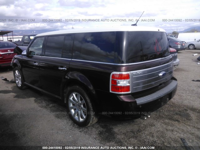 2FMGK5DC8ABB28752 - 2010 FORD FLEX LIMITED MAROON photo 3