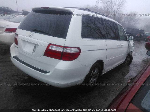 5FNRL38777B411537 - 2007 HONDA ODYSSEY EXL WHITE photo 4