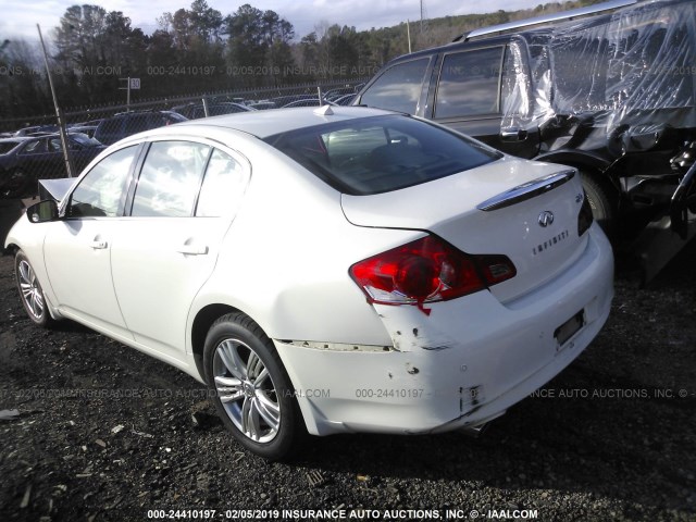 JN1CV6AR4AM253933 - 2010 INFINITI G37 WHITE photo 3