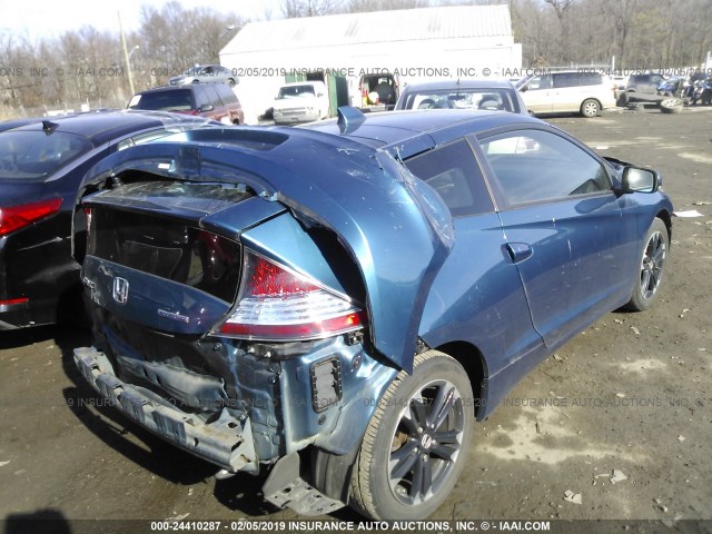 JHMZF1D42ES002657 - 2014 HONDA CR-Z BLUE photo 4