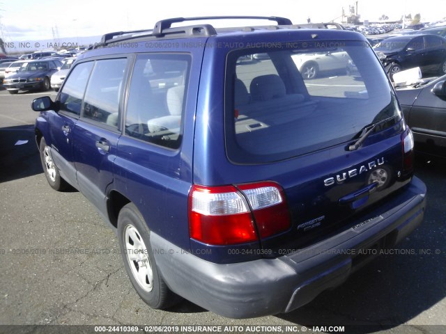 JF1SF63532G737646 - 2002 SUBARU FORESTER L BLUE photo 3