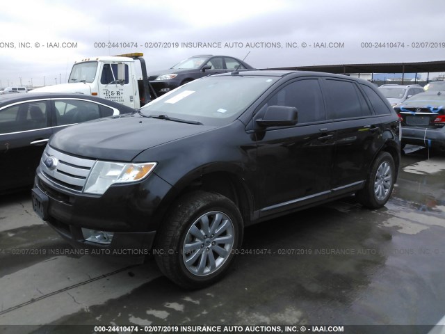 2FMDK3JC9ABB04908 - 2010 FORD EDGE SEL BLACK photo 2