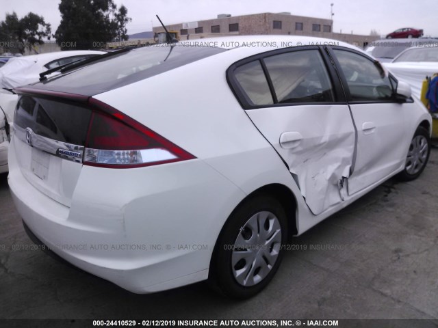 JHMZE2H51ES001012 - 2014 HONDA INSIGHT LX WHITE photo 4