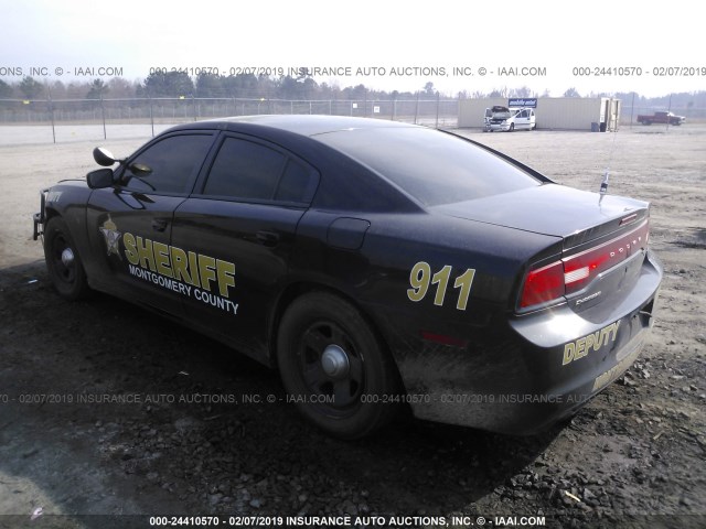 2C3CDXAT5EH191215 - 2014 DODGE CHARGER POLICE BLACK photo 3