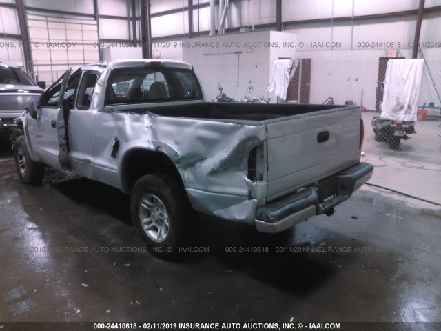 1B7GG22N81S260425 - 2001 DODGE DAKOTA SILVER photo 3