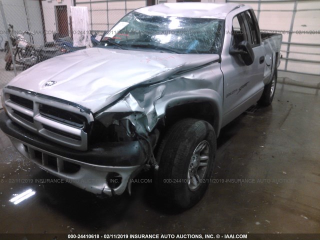 1B7GG22N81S260425 - 2001 DODGE DAKOTA SILVER photo 6