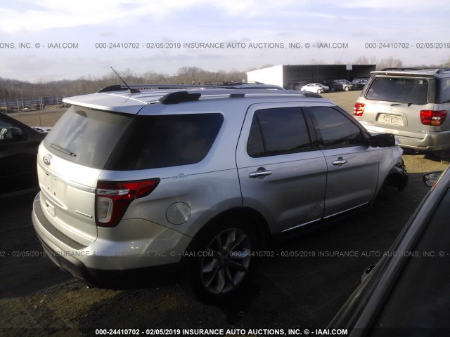 1FM5K7D80DGC18490 - 2013 FORD EXPLORER XLT SILVER photo 4