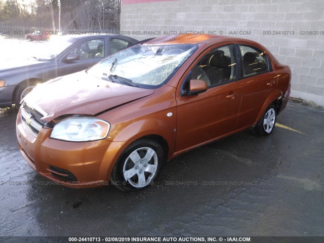 KL1TD56657B102832 - 2007 CHEVROLET AVEO LS ORANGE photo 2