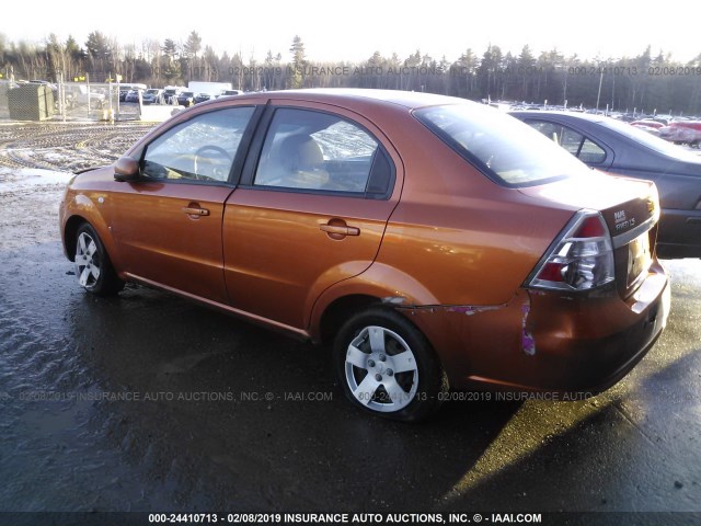 KL1TD56657B102832 - 2007 CHEVROLET AVEO LS ORANGE photo 3