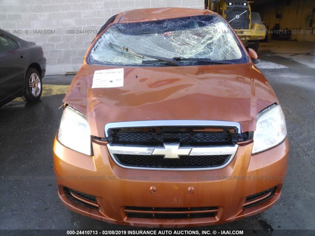 KL1TD56657B102832 - 2007 CHEVROLET AVEO LS ORANGE photo 6