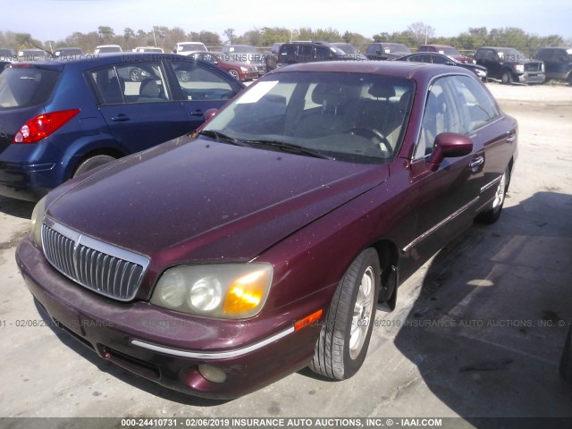 KMHFU45E32A180903 - 2002 HYUNDAI XG 350 BURGUNDY photo 2