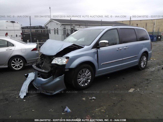 2C4RC1CG0GR239545 - 2016 CHRYSLER TOWN & COUNTRY TOURING L Light Blue photo 2