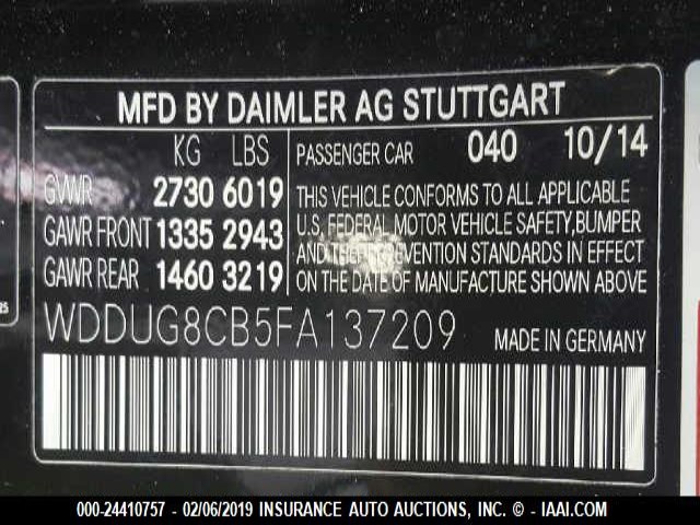 WDDUG8CB5FA137209 - 2015 MERCEDES-BENZ S 550 BLACK photo 9