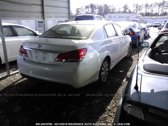 4T1BK3DB3BU433948 - 2011 TOYOTA AVALON LIMITED WHITE photo 4