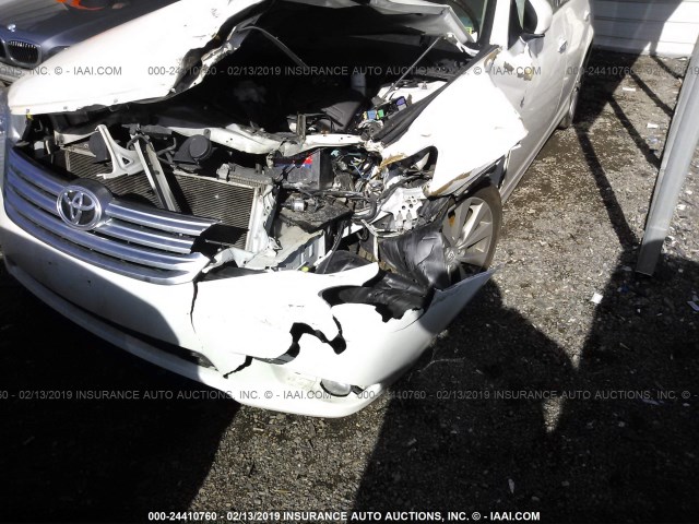 4T1BK3DB3BU433948 - 2011 TOYOTA AVALON LIMITED WHITE photo 6