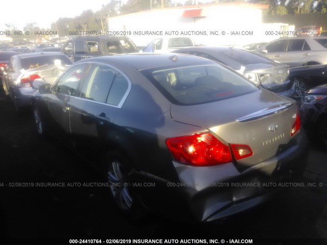 JN1CV6AP4AM407393 - 2010 INFINITI G37 SPORT GRAY photo 3