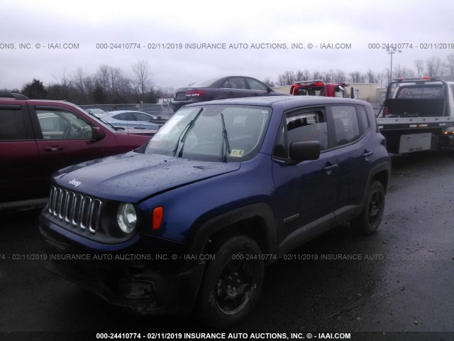 ZACCJBAB4HPF99092 - 2017 JEEP RENEGADE SPORT Կապույտ լուսանկար 2