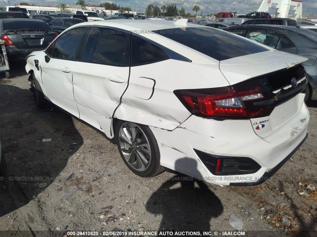 JHMZC5F31JC004554 - 2018 HONDA CLARITY TOURING WHITE photo 3